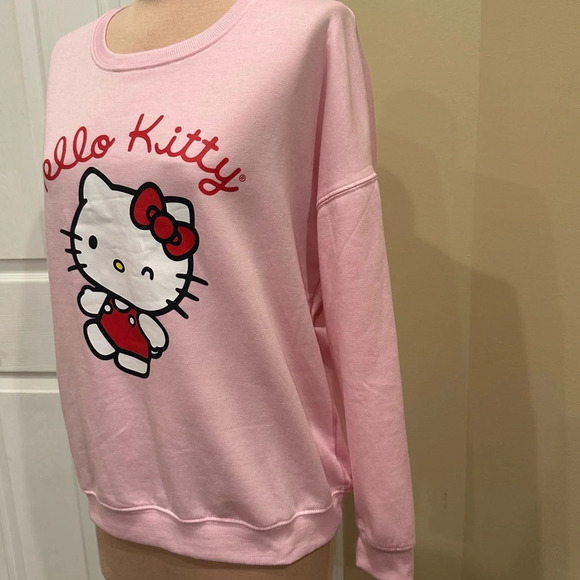 Hello Kitty Sanrio Pink Graphic Crewneck Sweatshirt Pullover Kawaii Size Medium - Picture 4 of 7
